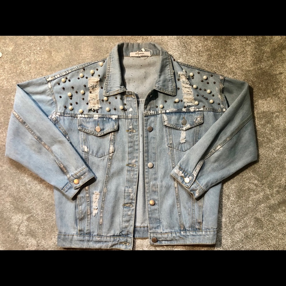 I have too many Jean jackets #jeanjacket #pearls